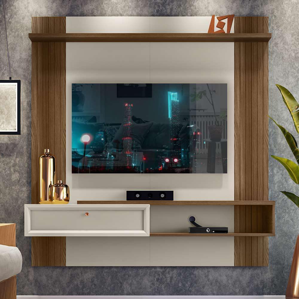 Painel Home para TV até 60 Polegadas Pitanga Linea Brasil Freijó/Off ...