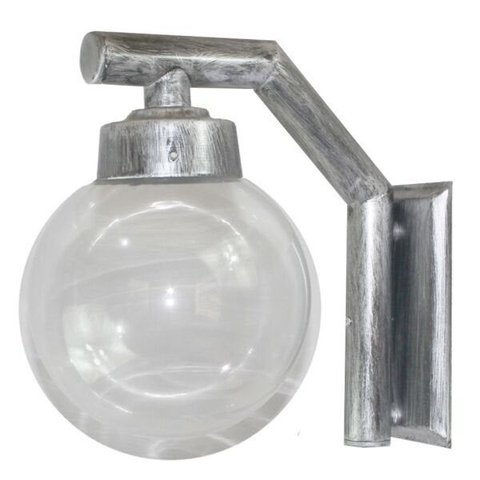 Arandela Solarium 215 Externa/interna com Globo de Vidro Transparente 15x30 Prata Velha