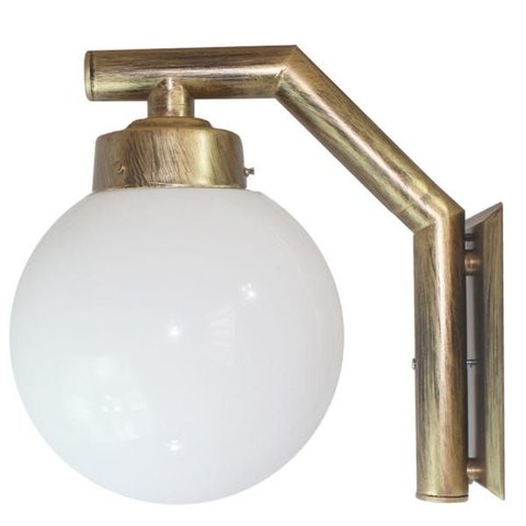 Arandela Solarium 215 Externa/interna com Globo de Vidro Leitoso 15x28 Ouro Velho