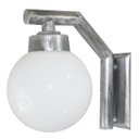 Ver imagem 1 de Arandela Solarium 215 Externa/interna com Globo de Vidro Leitoso 15x28 Prata Velha