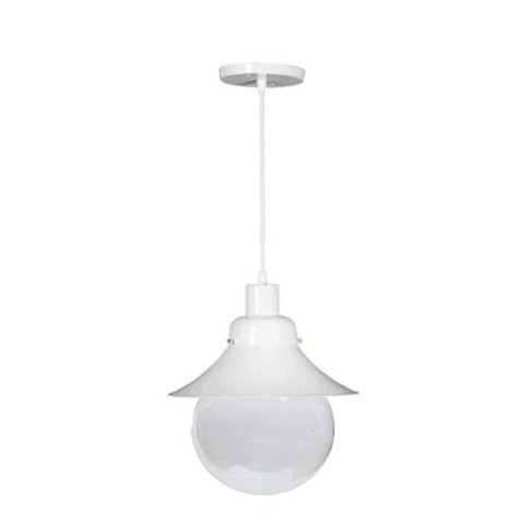Pendente Colonial São Paulo Antigo 728 em Aço com Globo de Vidro Transparente Branco