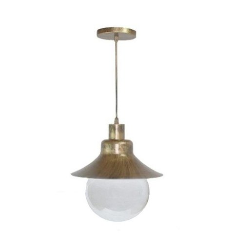 Pendente Colonial São Paulo Antigo 728 em Aço com Globo de Vidro Transparente Ouro Velho