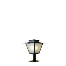 Poste de Jardim Colonial Quadrado 42cm P4 em Aço Preto - 1