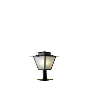 Poste de Jardim Colonial Quadrado 42cm P4 em Aço Preto