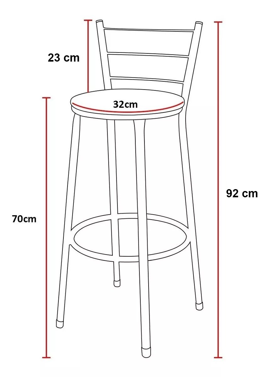 2 Banquetas Alta para Cozinha Epoxi Branca:branco - 6