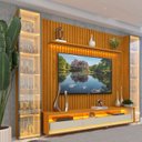 Ver imagem 6 de Rack com Painel para TV até 84 Polegadas Ripado Vidro Reflecta LED 100% MDF 224CMX304,8cm Nobre Clean Requinte Luminare Naturale/Off White