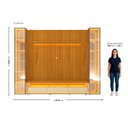 Ver imagem 4 de Rack com Painel para TV até 84 Polegadas Ripado Vidro Reflecta LED 100% MDF 224CMX304,8cm Nobre Clean Requinte Luminare Naturale/Off White
