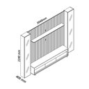 Ver imagem 3 de Rack com Painel para TV até 84 Polegadas Ripado Vidro Reflecta LED 100% MDF 224CMX304,8cm Nobre Clean Requinte Luminare Naturale/Off White