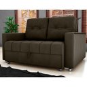 Ver imagem 1 de Sofá Cama para Sala de Estar Remy Veludo Maserati Marrom