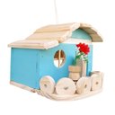 Ver imagem 2 de Casinha de Passarinho Feita de Madeira com Comedouro Estilo Fazendinha Jardim  Varanda  Quintal