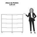 Ver imagem 7 de Cômoda Grande 8 Gavetas Doble Flex Branco/Freijó