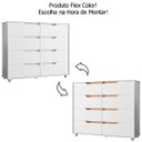 Ver imagem 2 de Cômoda Grande 8 Gavetas Doble Flex Branco/Freijó