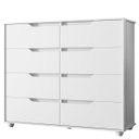 Ver imagem 3 de Cômoda Grande 8 Gavetas Doble Flex Branco/Freijó