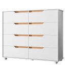 Ver imagem 1 de Cômoda Grande 8 Gavetas Doble Flex Branco/Freijó