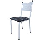 Ver imagem 2 de Kit 6 Cadeira para Cozinha Mc Tubular Almofadada Estrutura Branca com Assento Floral Medcombo