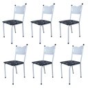 Ver imagem 1 de Kit 6 Cadeira para Cozinha Mc Tubular Almofadada Estrutura Branca com Assento Floral Medcombo