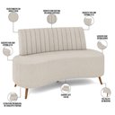 Ver imagem 7 de Sofá Chaise Living 2 Lugares 135cm para Sala Cayman K01 Bouclê Bege