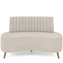 Ver imagem 5 de Sofá Chaise Living 2 Lugares 135cm para Sala Cayman K01 Bouclê Bege