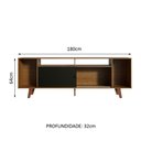 Ver imagem 3 de Rack para TV até 65 Polegadas Madesa Cancun com Pés Rustic/Preto 7K5Z Cor:Rustic/Preto