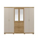 Ver imagem 4 de Guarda Roupa Roupeiro Casal Dubai Ouro 6 Portas 4 Gavetas c/ Espelho Nature Fendi Vila Rica