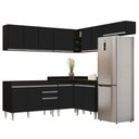 Ver imagem 1 de Armário de Cozinha Modulado de Canto 7 Peças Cp19 Balcão sem Tampo Preto - Lumil Lumil Móveis