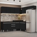 Ver imagem 2 de Armário de Cozinha Modulado de Canto 7 Peças Cp19 Balcão sem Tampo Preto - Lumil Lumil Móveis