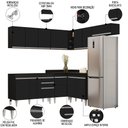 Ver imagem 3 de Armário de Cozinha Modulado de Canto 7 Peças Cp19 Balcão sem Tampo Preto - Lumil Lumil Móveis