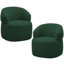 Ver imagem 1 de Kit 2 Poltronas Giratórias Sala de Estar Living Orgânico Carmen F04 Veludo Verde - Lyam Decor