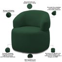 Ver imagem 4 de Kit 2 Poltronas Giratórias Sala de Estar Living Orgânico Carmen F04 Veludo Verde - Lyam Decor