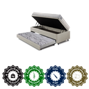 Ver imagem 6 de Bicama Box Baú Solteiro Courino Linho Areia 88x188 com Colchão Hanover Molas Ensacadas Inducol