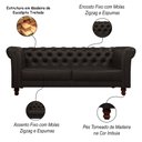 Ver imagem 3 de Sofá Decorativo Sala de Estar Chesterfield 4 Lugares 260cm Couro Capuccino - Mozzelar