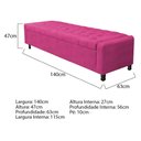 Ver imagem 2 de Kit Cabeceira e Calçadeira Baú Casal Everest P02 140cm para Cama Box Suede - Doce Sonho Móveis