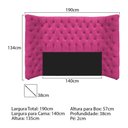 Ver imagem 3 de Kit Cabeceira e Calçadeira Baú Casal Everest P02 140cm para Cama Box Suede - Doce Sonho Móveis