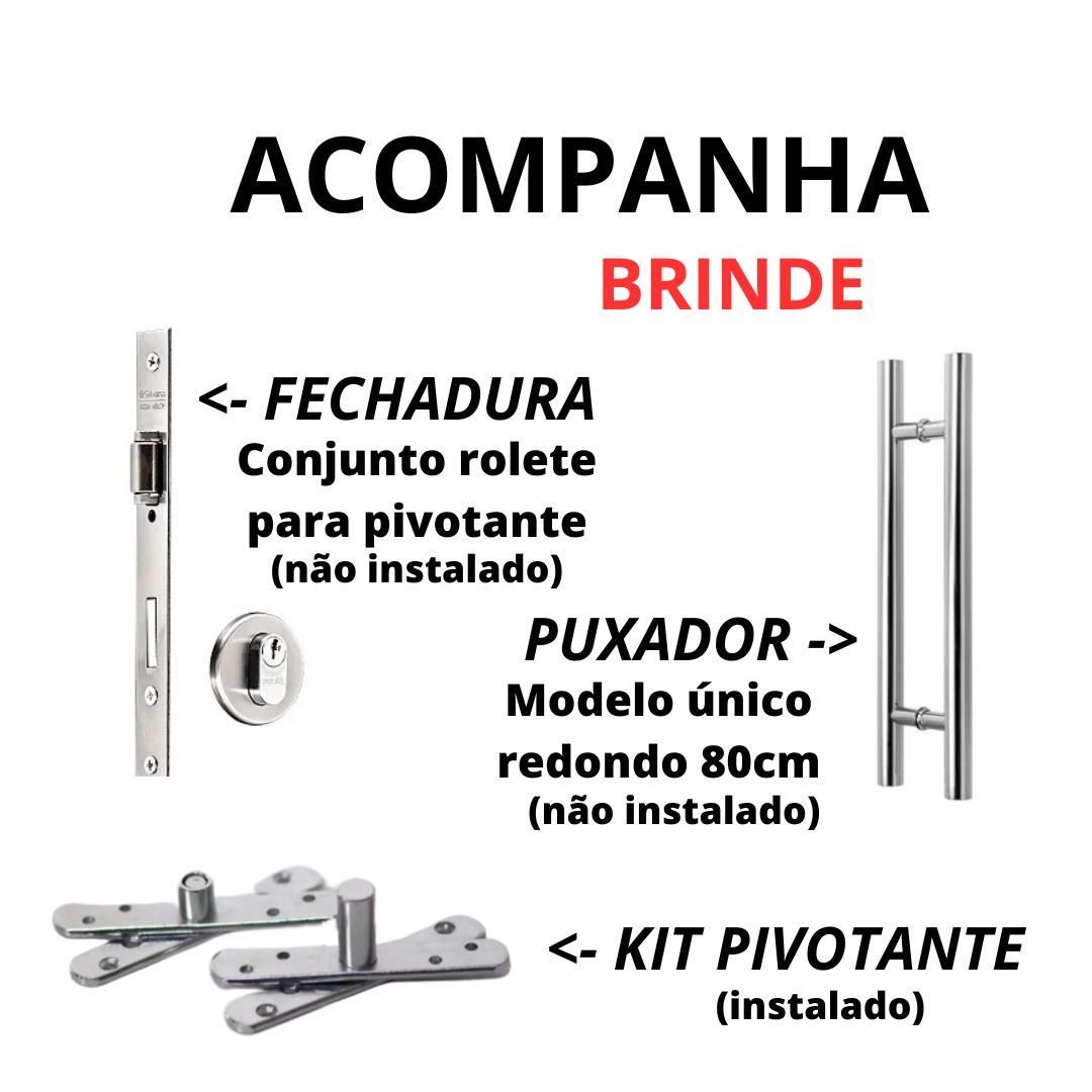 Porta Bbb Pivotante com Visor Reto Eucalipto 2,13x1,17 Frainer Bbb Tradicional C/ Visor - 4
