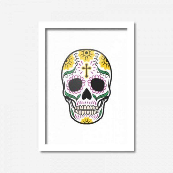 Quadro Decorativo Caveira Cruz 45cmx33cm Los Quadros - 1