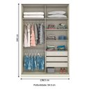 Ver imagem 5 de Guarda Roupa Modulado Predileto 2 Portas de Correr Areia - Móveis Henn