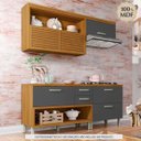 Ver imagem 6 de Cozinha Modulada 3 Peças Ripado Nesher Princesa Mdf - Freijó / Grafite