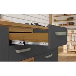Cozinha Modulada 3 Peças Ripado Nesher Princesa Mdf - Freijó / Grafite - 4