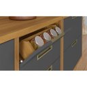 Ver imagem 3 de Cozinha Modulada 9 Peças Ripado Nesher Imperatriz Ângulo Mdf - Freijó / Grafite