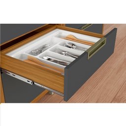 Cozinha Modulada 9 Peças Ripado Nesher Imperatriz Ângulo Mdf - Freijó / Grafite - 8