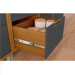 Cozinha Modulada 9 Peças Ripado Nesher Imperatriz Ângulo Mdf - Freijó / Grafite - 5