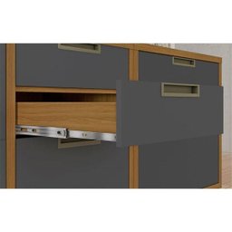 Cozinha Modulada 9 Peças Ripado Nesher Imperatriz Ângulo Mdf - Freijó / Grafite - 4