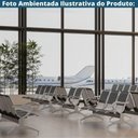 Ver imagem 2 de Longarina Estofada Dubai 2 Lugares Aço Carbono e Cromado 116cm Cinza Fratini