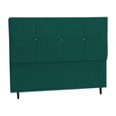 Ver imagem 1 de Cabeceira Estofada Box Casal King Size Encosto para Cama Civic 195x126 Cm Azul Tiffany