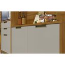 Ver imagem 5 de Kit Cozinha Completa Modulada Loft 6 Portas 2 Gavetas Ripado MDF Freijó/Off White