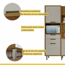 Ver imagem 7 de Cozinha Compacta Imperatriz 6 Portas 100% MDF Marrom Freijó/Off White - Nesher