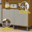 Ver mais imagens de Cozinha Compacta Imperatriz 6 Portas 100% MDF Marrom Freijó/Off White - Nesher