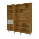 Ver imagem 3 de Kit Cozinha Completa Modulada Loft 6 Portas 2 Gavetas Ripado MDF Freijó/Off White
