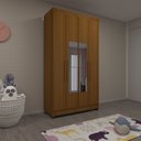 Ver imagem 1 de Guarda Roupa Solteiro 4 Portas com Espelho e Pés Gênova Luciane Móveis