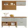 Cozinha Modulada 3 Peças Ripado Princesa Mdf - Freijo/off White -nesher - 1